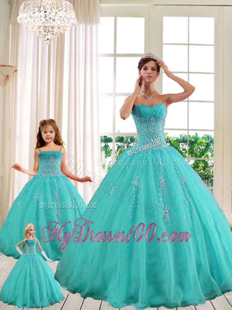 2016 LuxuriousTurquoise Princesita With Quinceanera Dresses with Beading