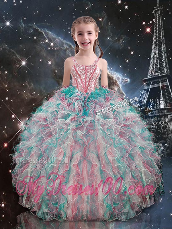 Fashionable Ball Gown Matching Sister Dresses with Beading and Ruffles