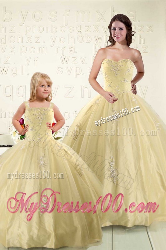Latest Appliques Princesita Dress in Light Yellow For 2016