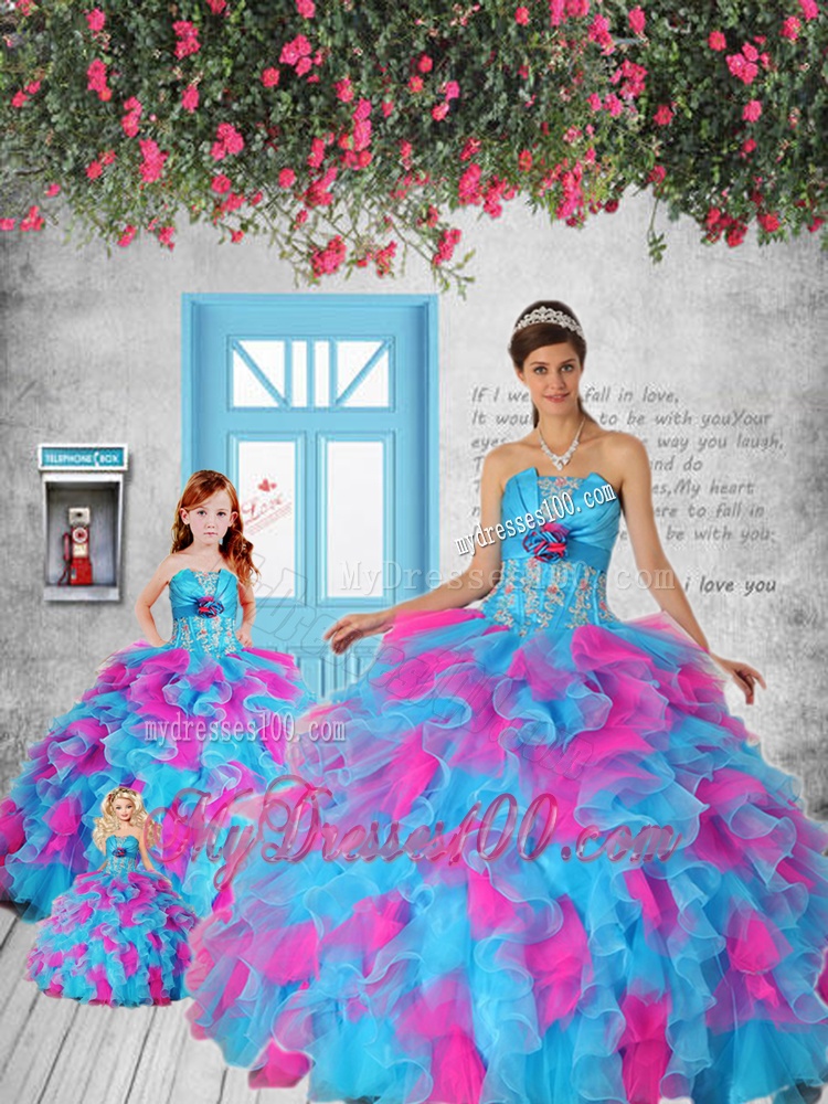 Multi-color Appliques and Ruffles Princesita Dress for 2016 Party