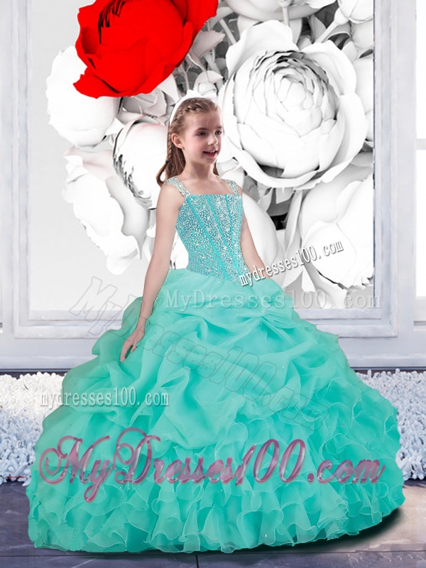 New Style Ball Gown Straps Princesita Quinceanera Dresses in Turquoise