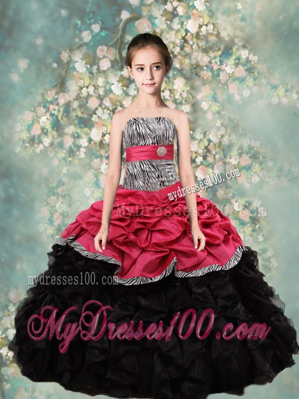 Perfect Strapless Zebra Princesita Quinceanera Dresses in Multi Color