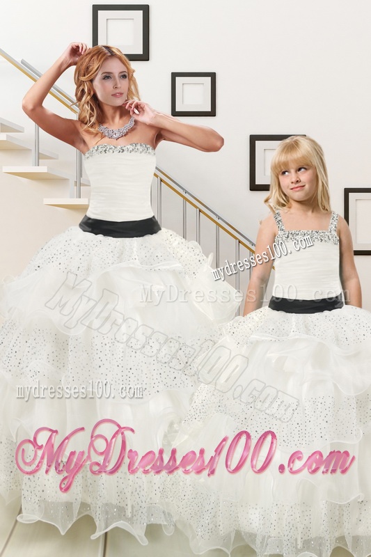 Sequins and Ruffles Ball Gown 2016 White Princesita Dress