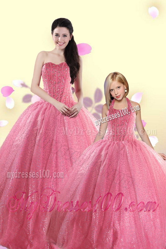 Simple Sweetheart Sequins Princesita Dress in Rose Pink For 2016