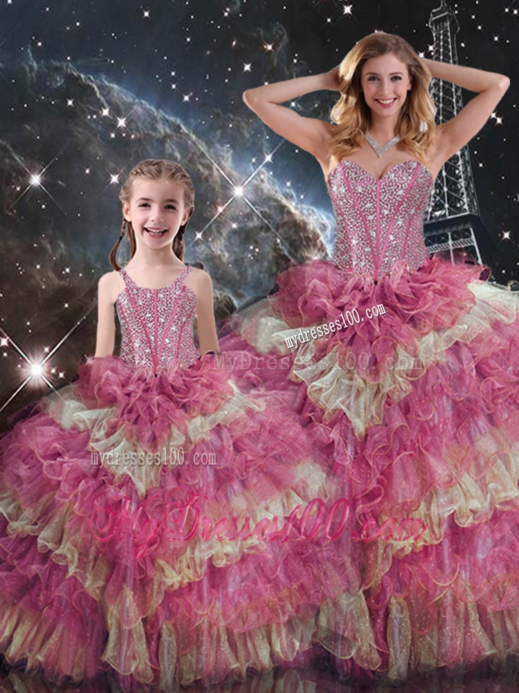 Wonderful Sweetheart Ruffled Layers Matching Sister Dresses for Fall