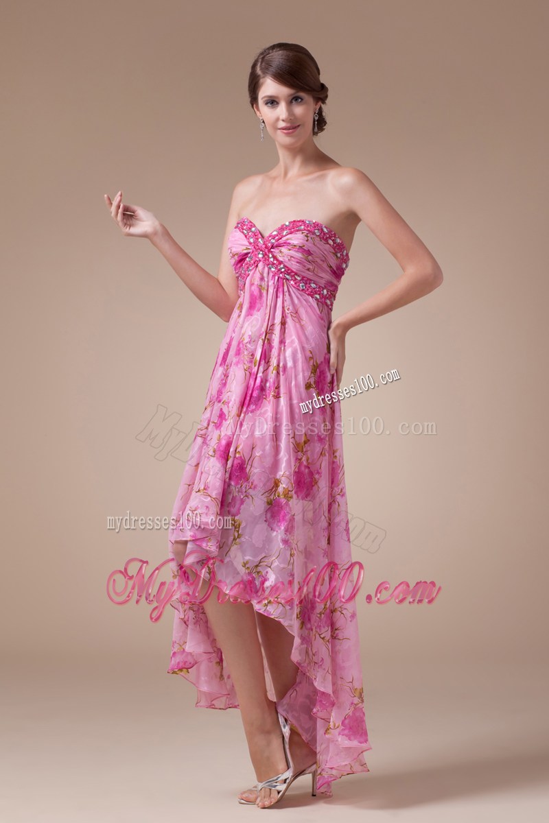 2013 New High-low Sweetheart Empire Prom Dress With Beading