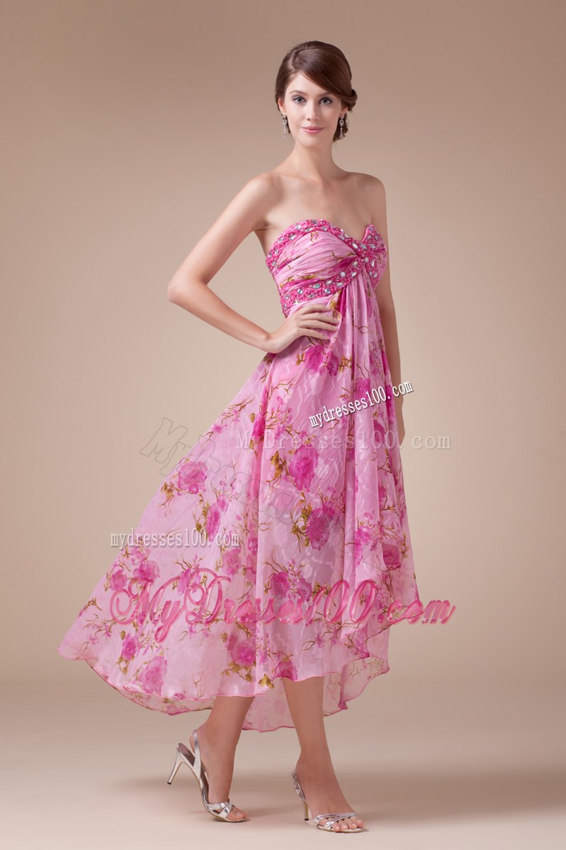2013 New High-low Sweetheart Empire Prom Dress With Beading