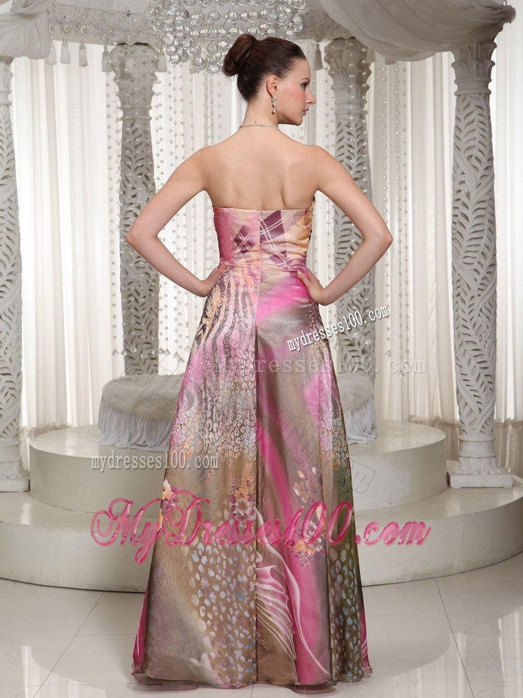 2013 Cheap High Slit Sweetheart Printing For Maxi Dress With Appliques