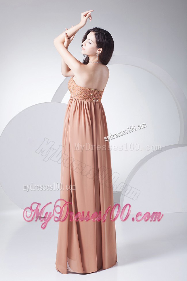 Beading Decorate Bodice Brown Strapless Floor-length 2013 Maxi Dresses