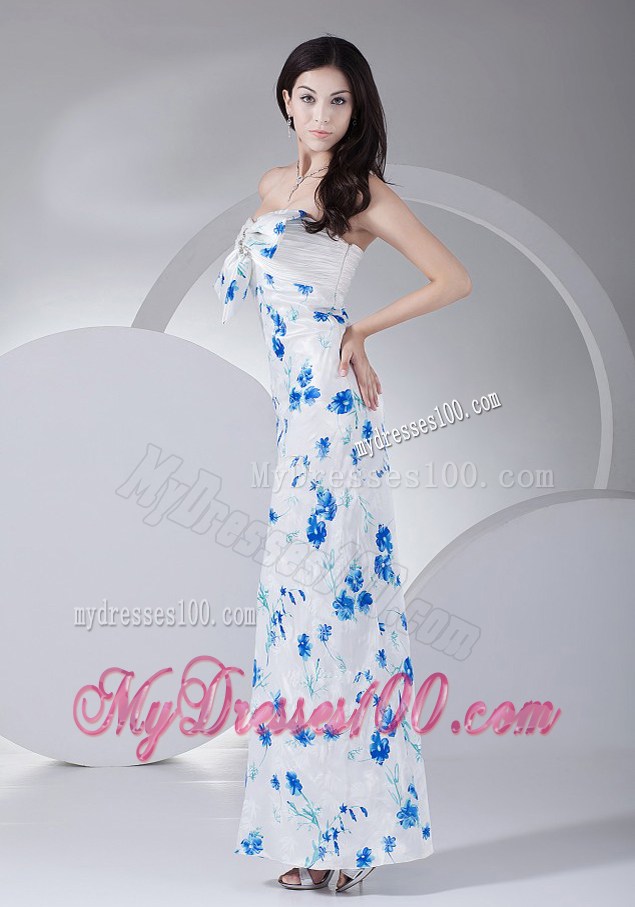 Unique Beading Printing Ankle-length Sweetheart 2013 Maxi Dresses