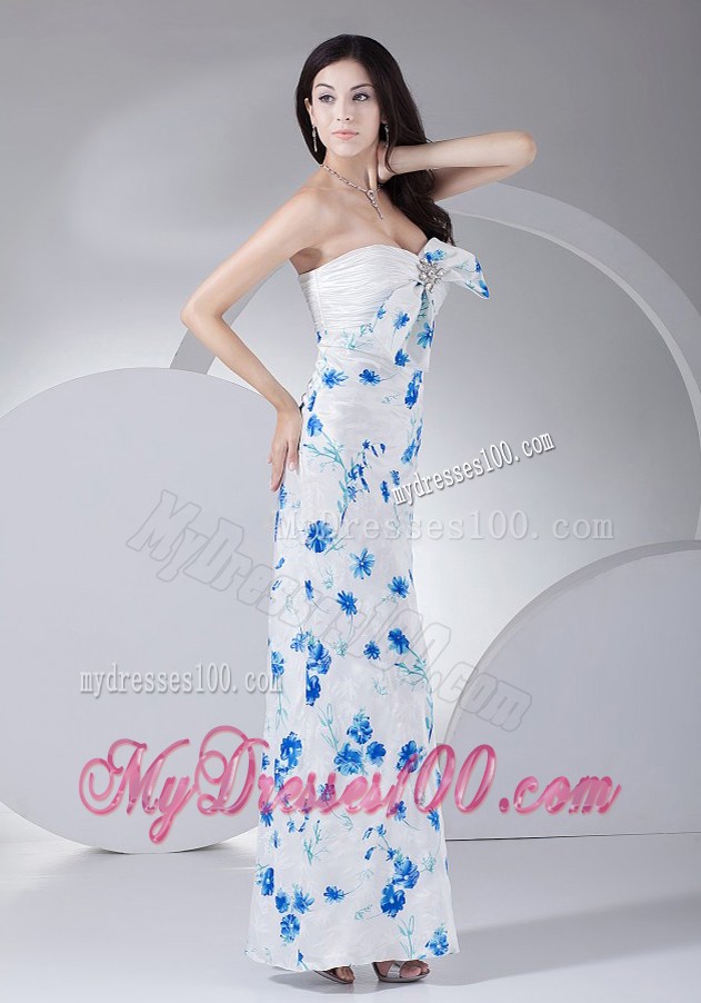 Unique Beading Printing Ankle-length Sweetheart 2013 Maxi Dresses
