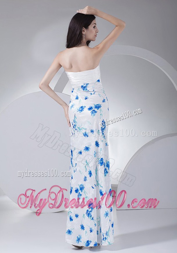 Unique Beading Printing Ankle-length Sweetheart 2013 Maxi Dresses