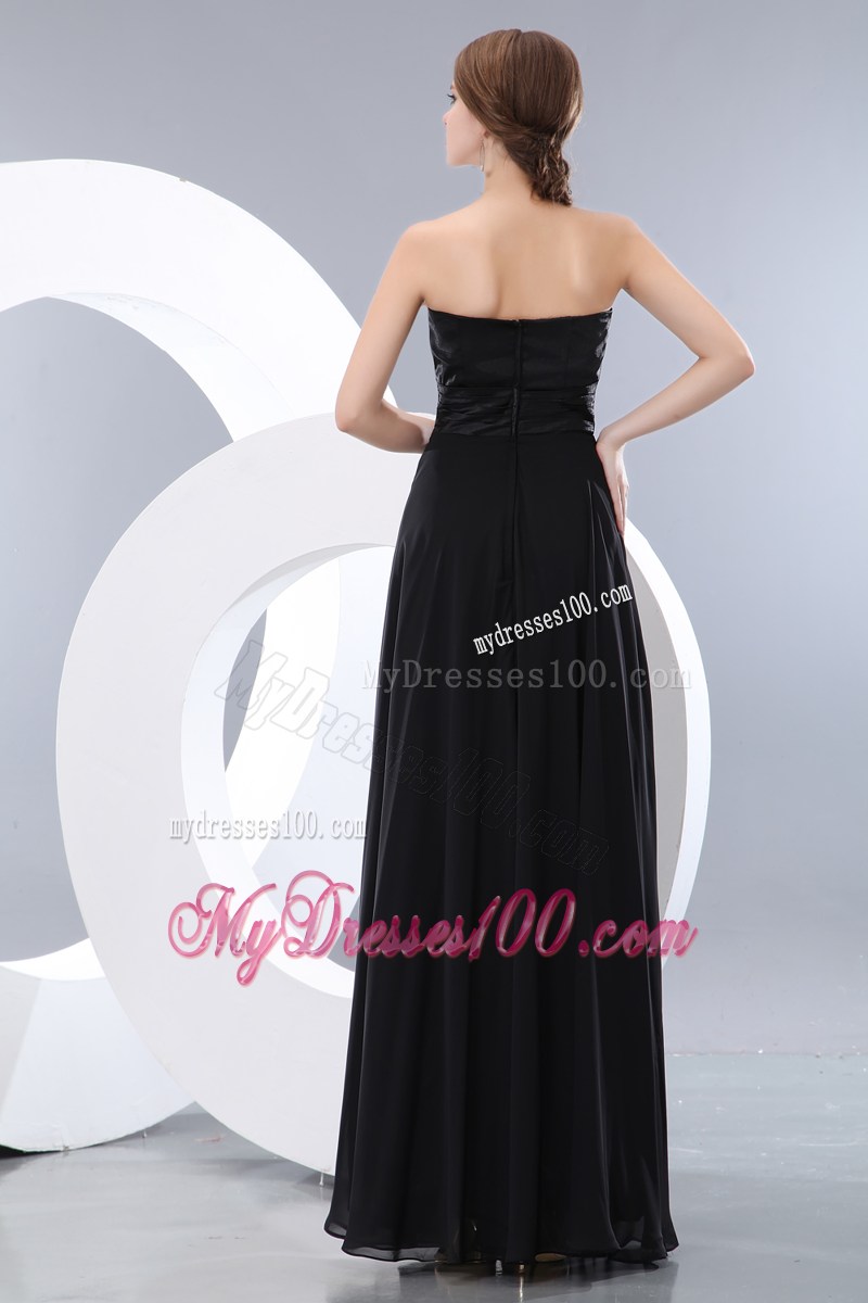 Exquisite Black Empire Sweetheart Beading Maxi Dress Floor-length