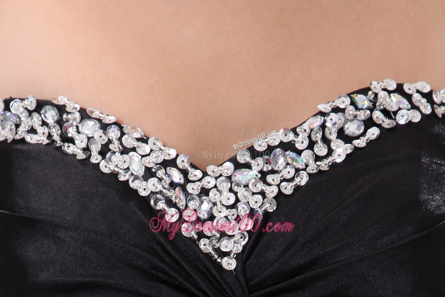 Exquisite Black Empire Sweetheart Beading Maxi Dress Floor-length