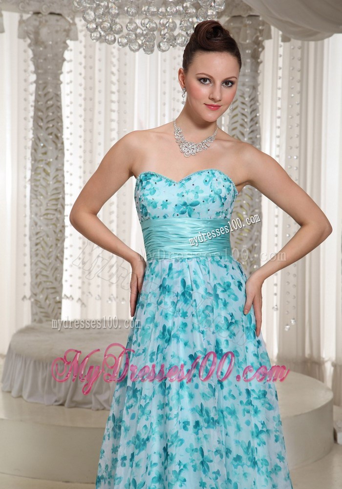 2013 Empire Printing Prom Dress For Formal With Sweetheart Floor-length