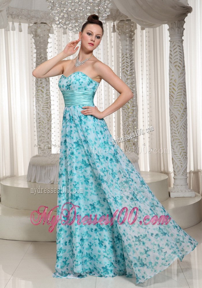 2013 Empire Printing Prom Dress For Formal With Sweetheart Floor-length