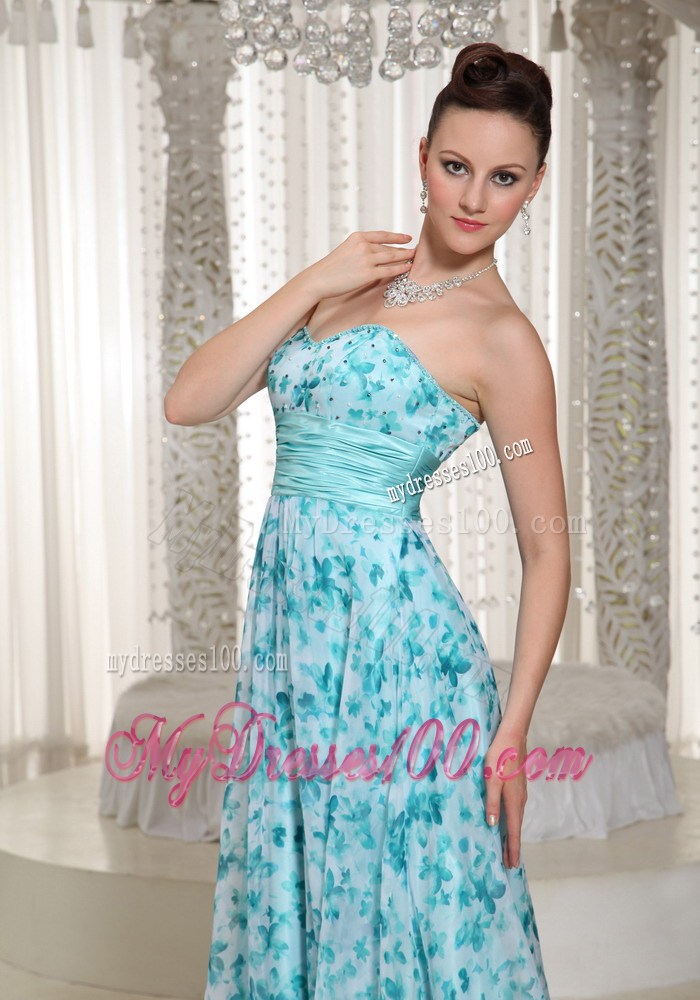 2013 Empire Printing Prom Dress For Formal With Sweetheart Floor-length