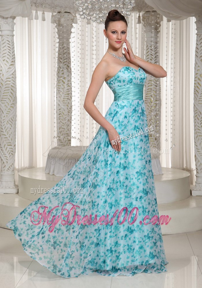 2013 Empire Printing Prom Dress For Formal With Sweetheart Floor-length