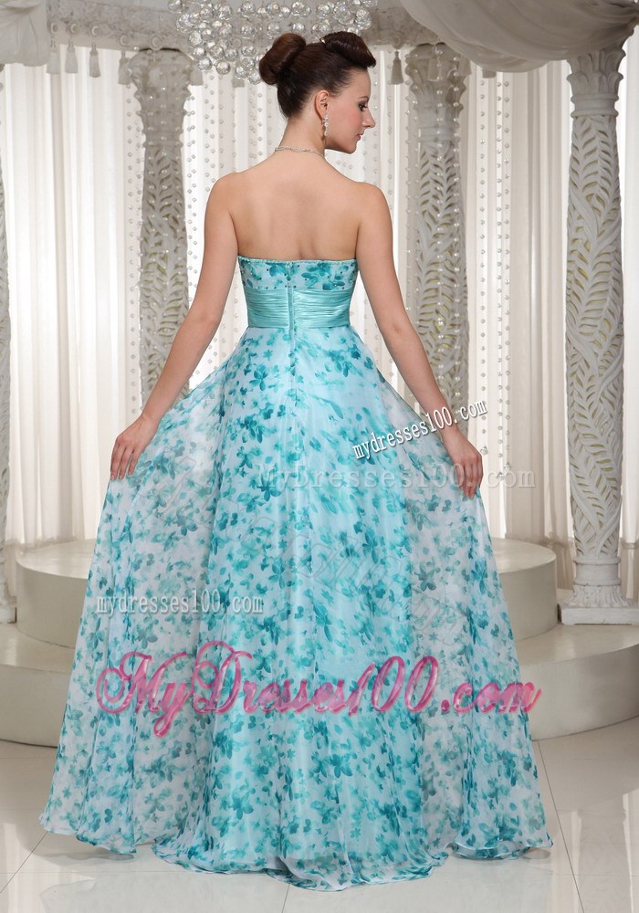 2013 Empire Printing Prom Dress For Formal With Sweetheart Floor-length