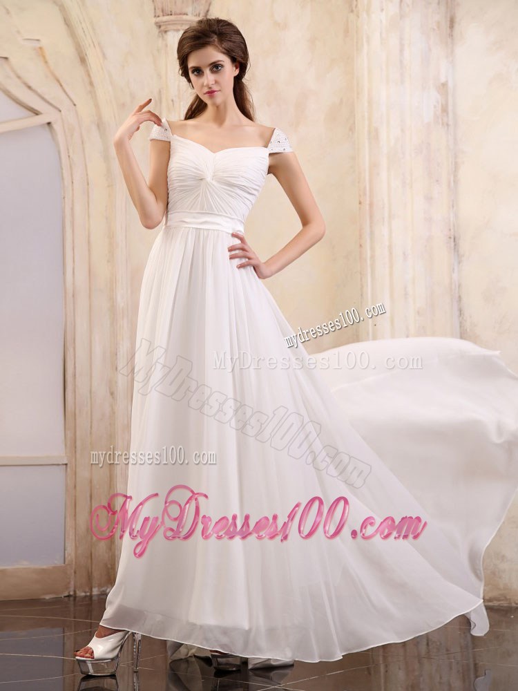 Empire Square 2013 Maxi Dresses With Cap Sleeves and Brush Train