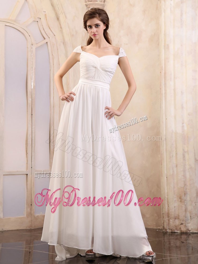 Empire Square 2013 Maxi Dresses With Cap Sleeves and Brush Train