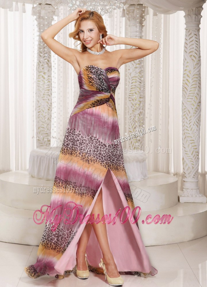 Cheap Milti-color High Slit Swettheart Watteau Train 2013 Prom Dress Party Style
