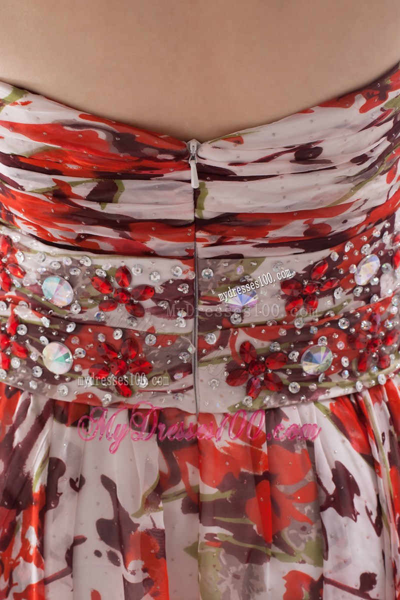 Cheap Multi-color Empire Halter Beading Ruching Summer Maxi Dress