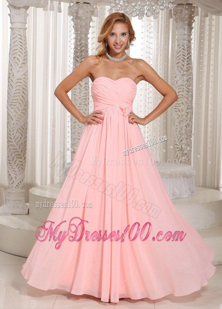 2013 Sweetheart Baby Pink Stylish Long Maxi Dresses Ruched Bodice