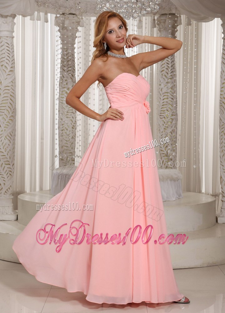 2013 Sweetheart Baby Pink Stylish Long Maxi Dresses Ruched Bodice
