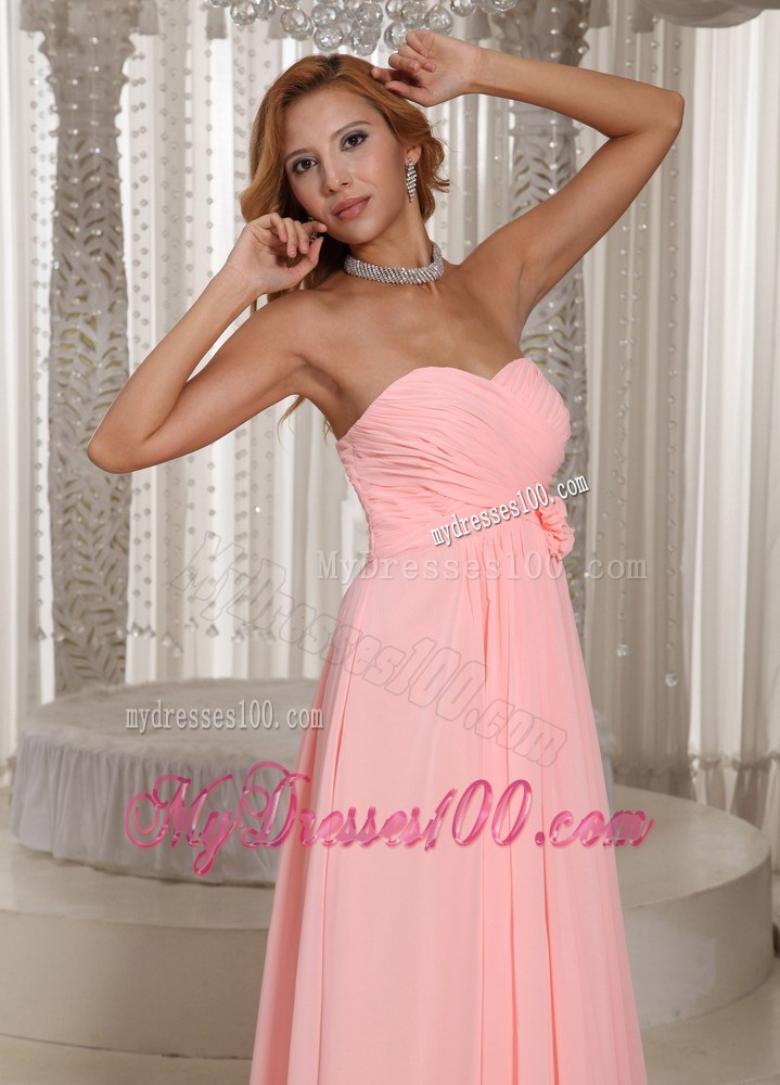 2013 Sweetheart Baby Pink Stylish Long Maxi Dresses Ruched Bodice