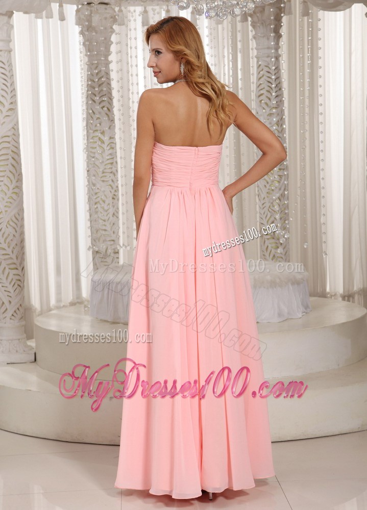 2013 Sweetheart Baby Pink Stylish Long Maxi Dresses Ruched Bodice