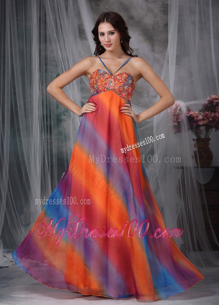 Colorful Empire Straps Floor-length Beading 2013 Summer Maxi Dresses