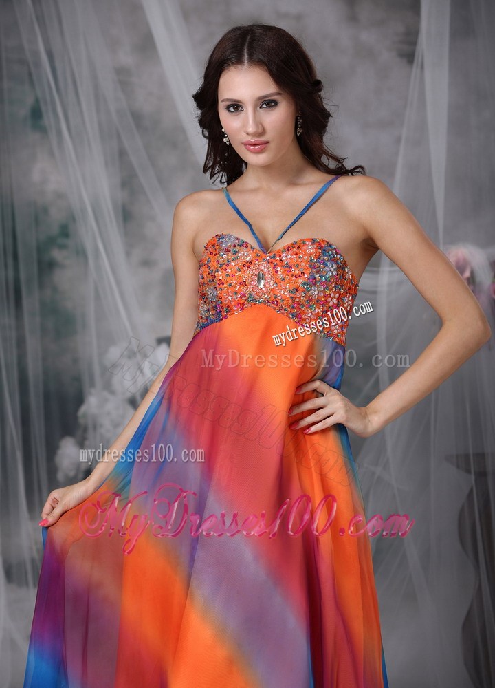 Colorful Empire Straps Floor-length Beading 2013 Summer Maxi Dresses