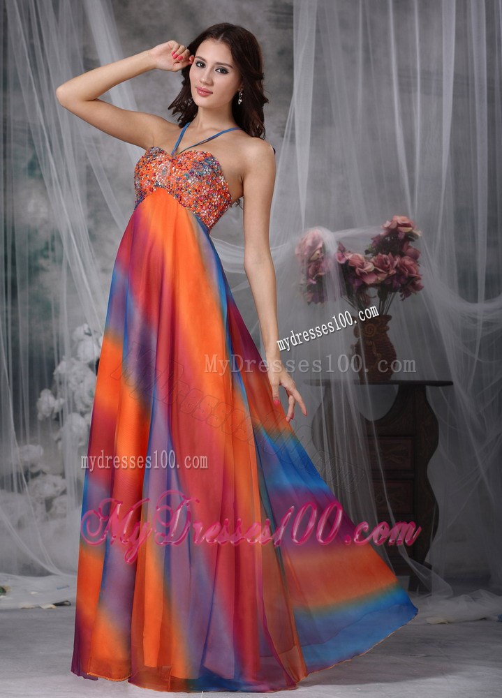 Colorful Empire Straps Floor-length Beading 2013 Summer Maxi Dresses