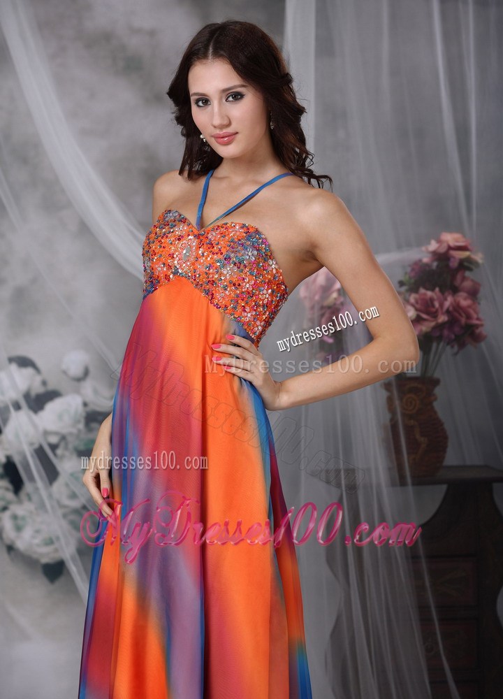 Colorful Empire Straps Floor-length Beading 2013 Summer Maxi Dresses