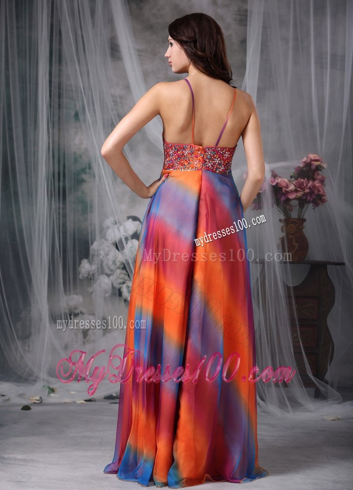 Colorful Empire Straps Floor-length Beading 2013 Summer Maxi Dresses