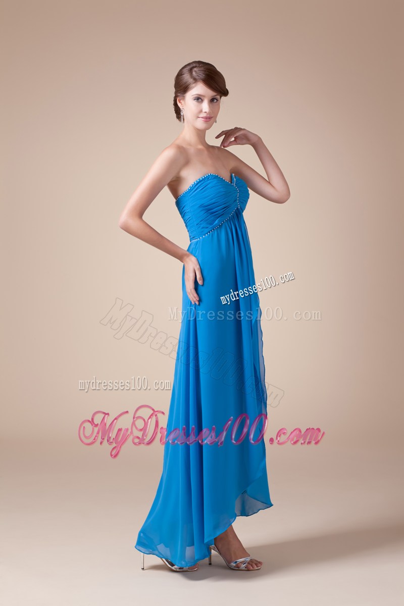 Cheap Sweetheart Elegant Ankle-length Empire Beaded Maxi Dress