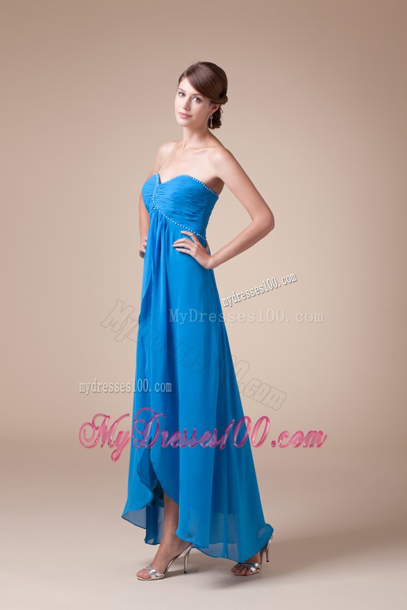 Cheap Sweetheart Elegant Ankle-length Empire Beaded Maxi Dress