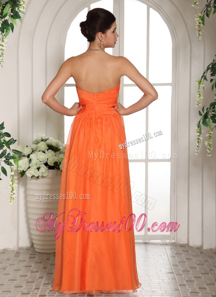 Orange Red Appliques Decorate Stylish Maxi Dresses With Sweetheart