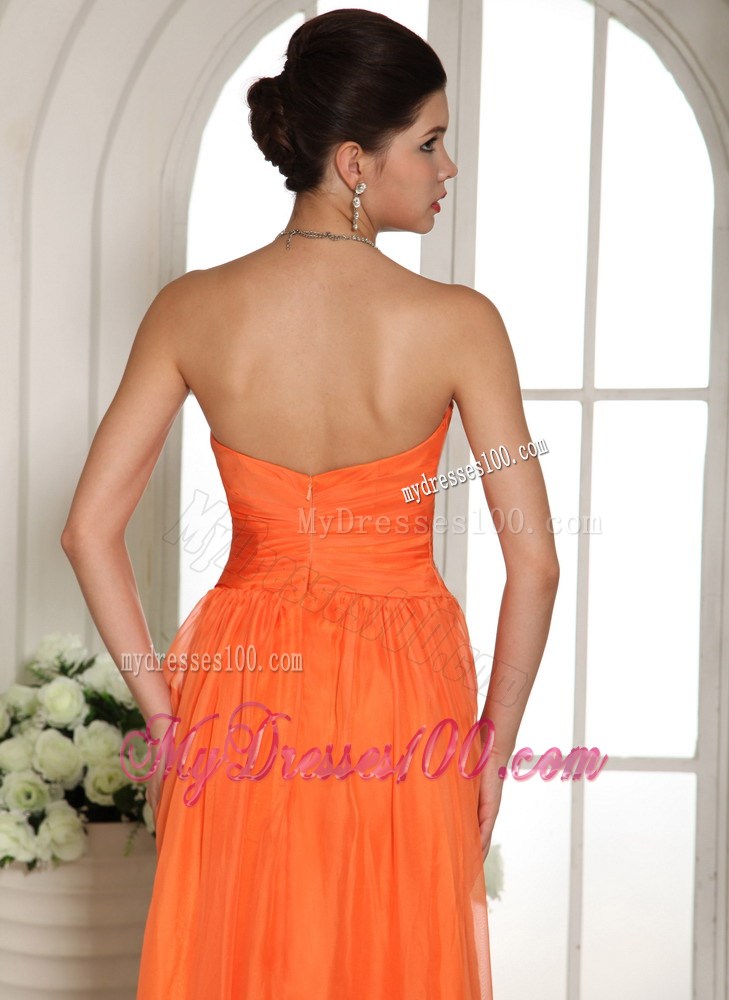 Orange Red Appliques Decorate Stylish Maxi Dresses With Sweetheart
