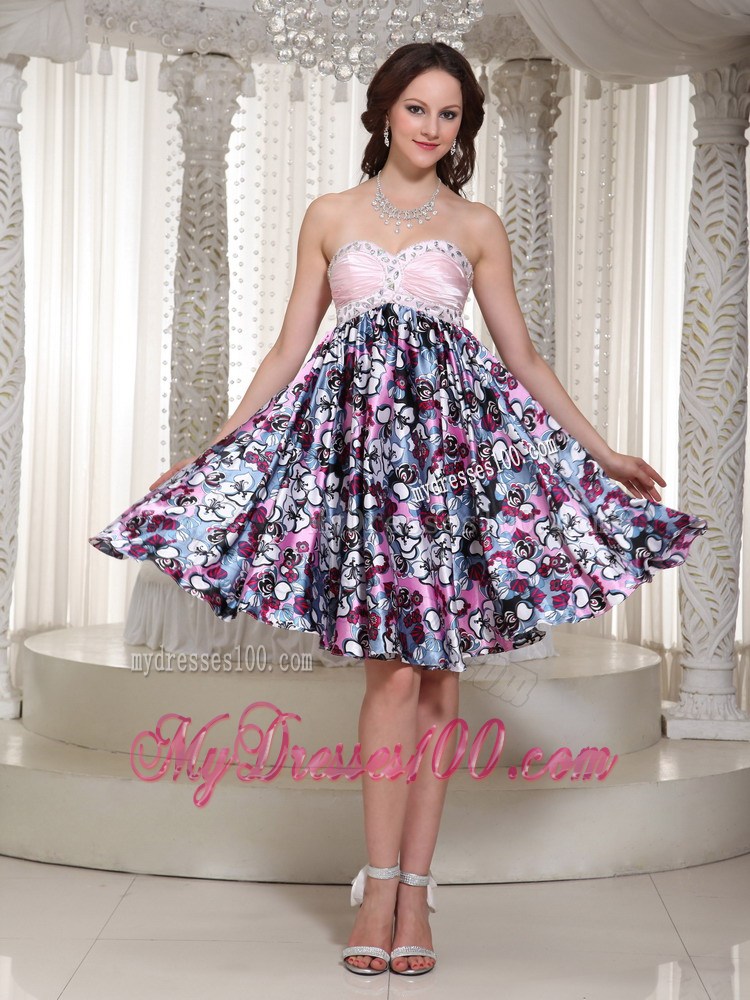 2013 Sweetheart Printing Maxi Dresses With Beading In Store