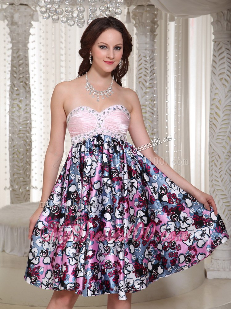 2013 Sweetheart Printing Maxi Dresses With Beading In Store