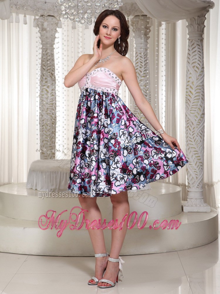2013 Sweetheart Printing Maxi Dresses With Beading In Store