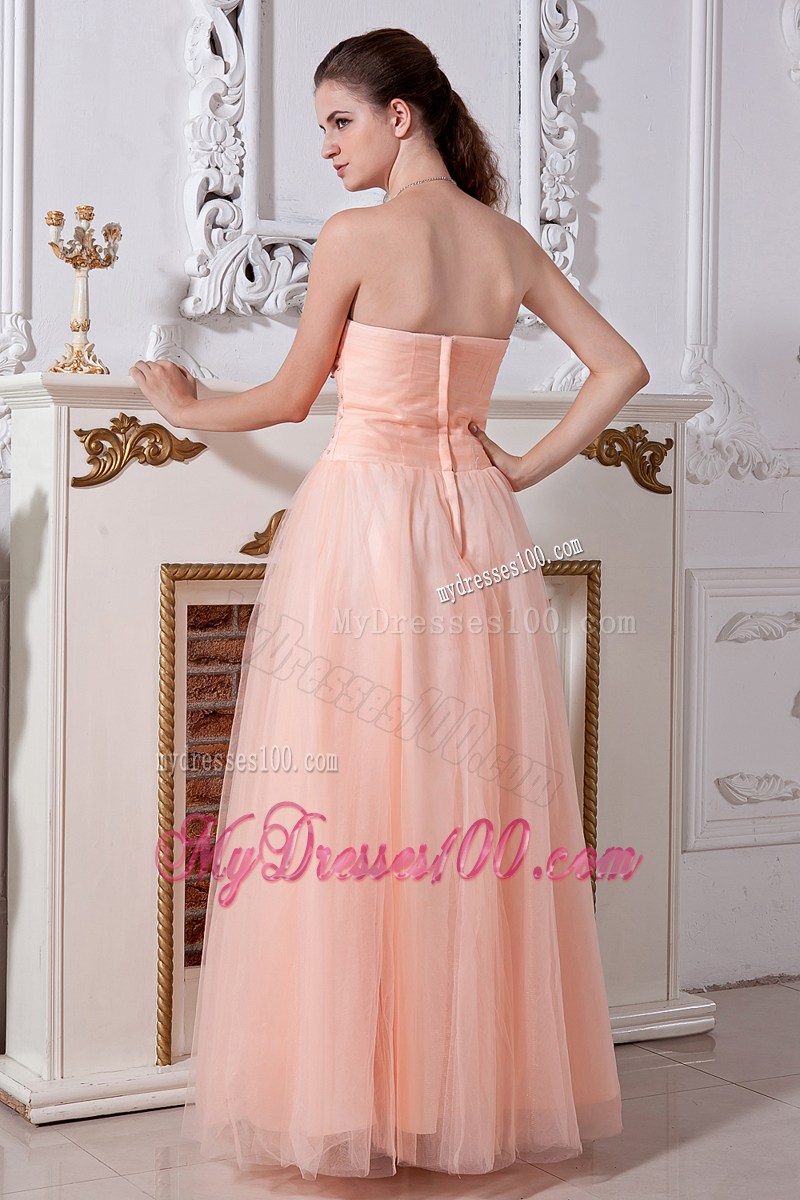 Sweet Light Peach Evening Dress Empire Sweetheart Beading