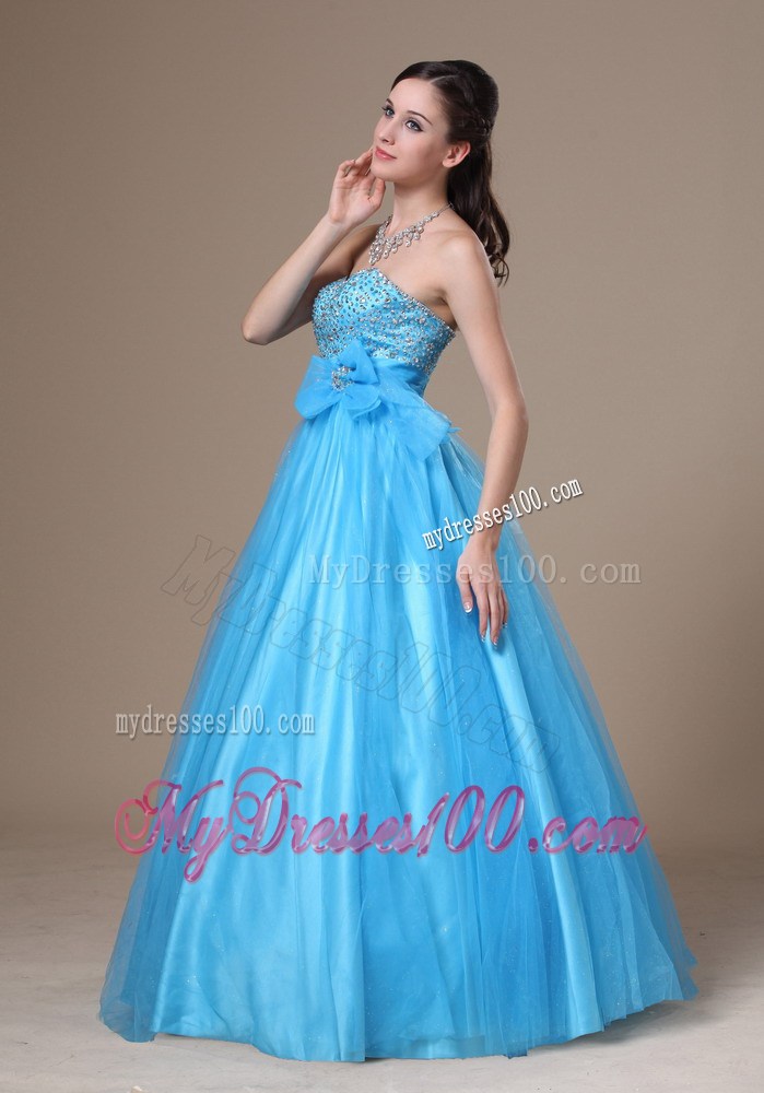 Beading and Bowknot Decorate Bodice Evening Dress