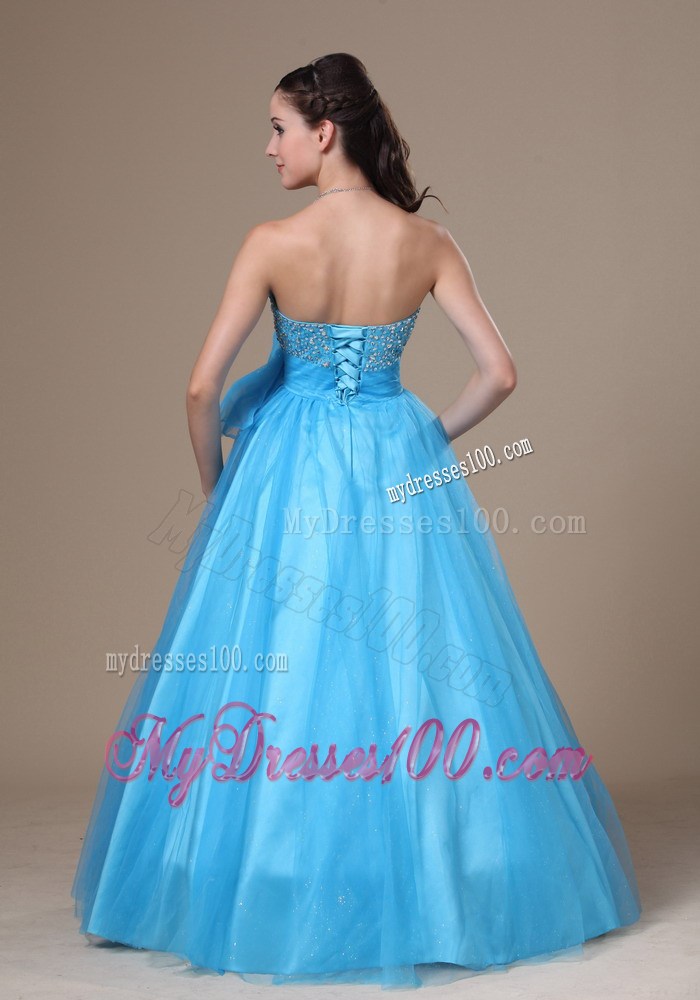 Beading and Bowknot Decorate Bodice Evening Dress