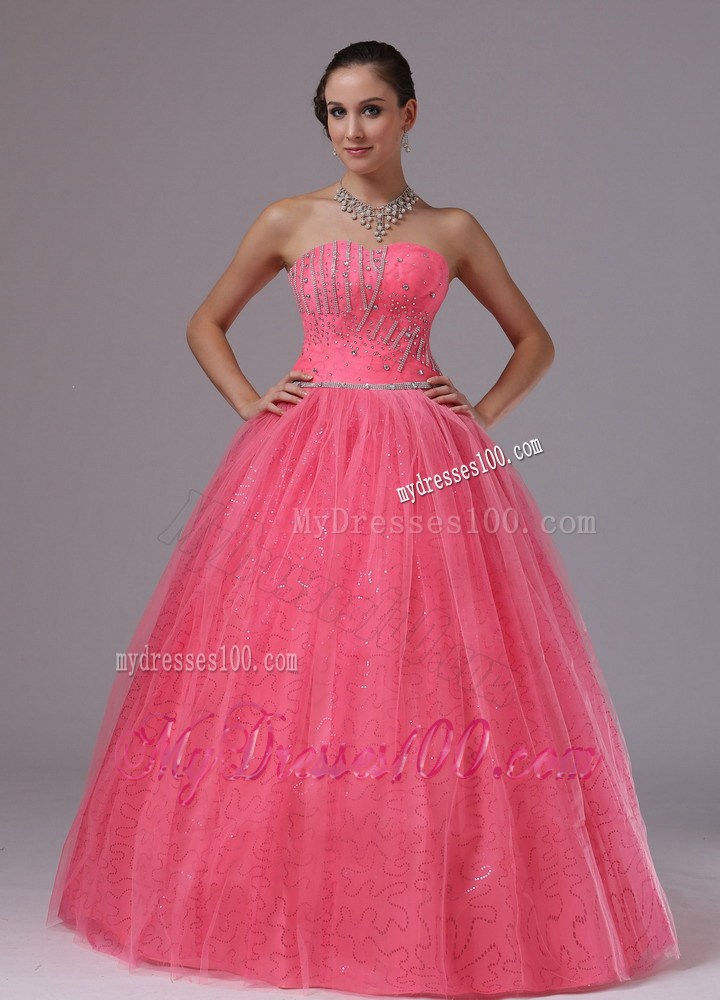 Coral Red Evening Dress With Beaded Decorate Bust For 2013