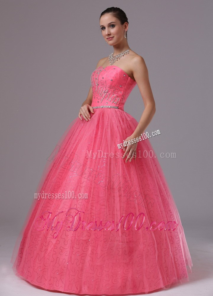 Coral Red Evening Dress With Beaded Decorate Bust For 2013