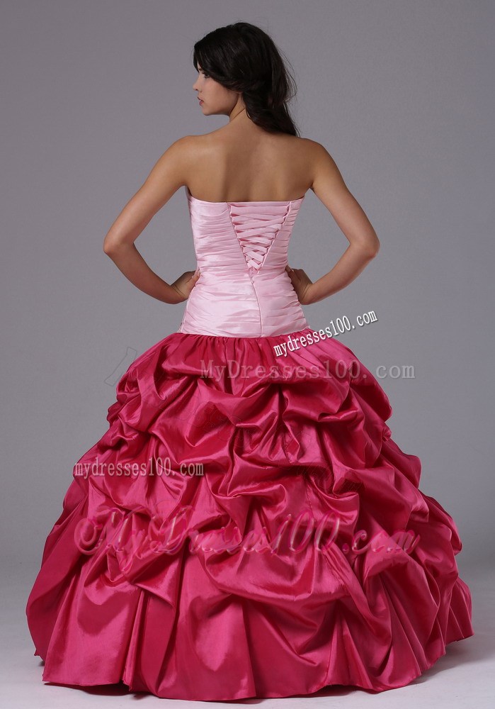 Coral Red and Rose Pink For Military Ball Gowns With Ruched Bodice Beading In Aptos California