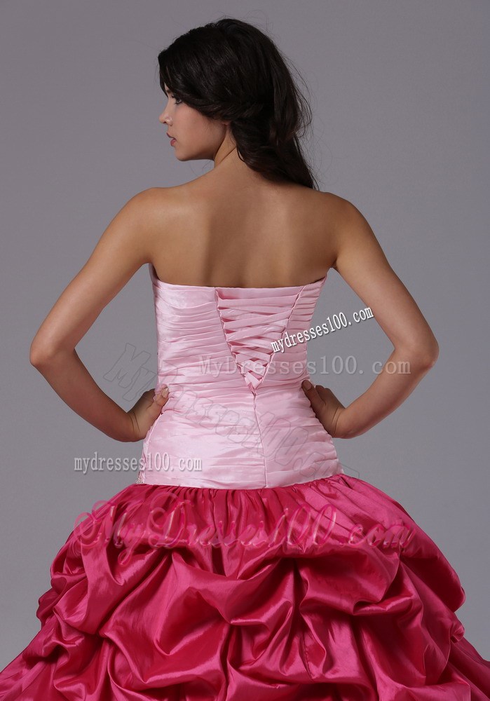 Coral Red and Rose Pink For Military Ball Gowns With Ruched Bodice Beading In Aptos California